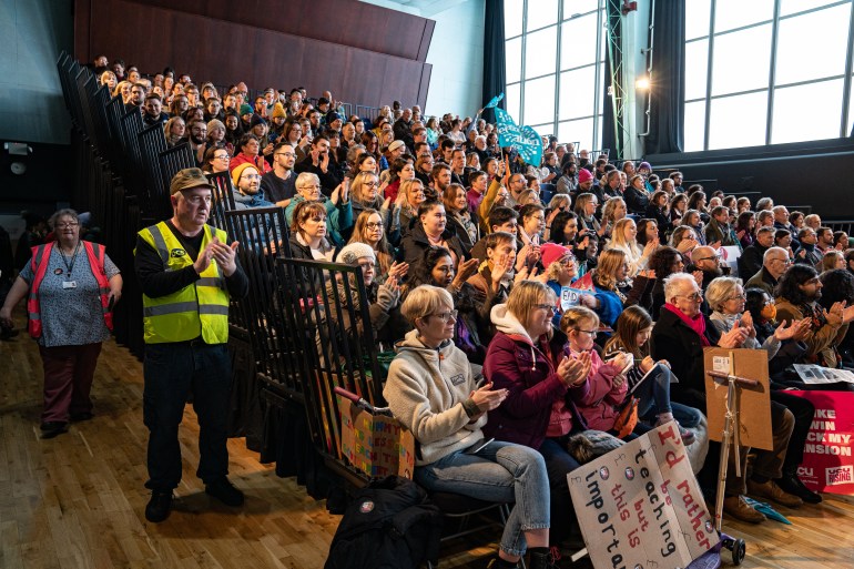 A joint union rally in the UK
