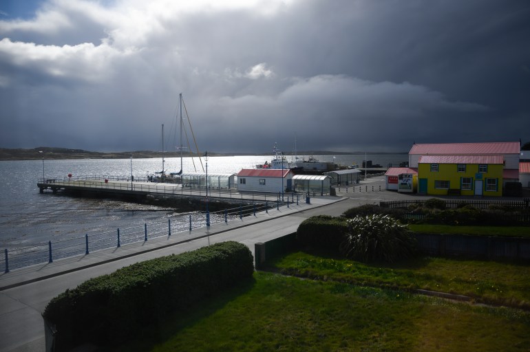 A photo of the coastline in Stanley, in the Falkland Islands (Malvinas)