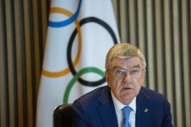 International Olympic Committee (IOC) President Thomas Bach attends the opening of the Executive Board meeting