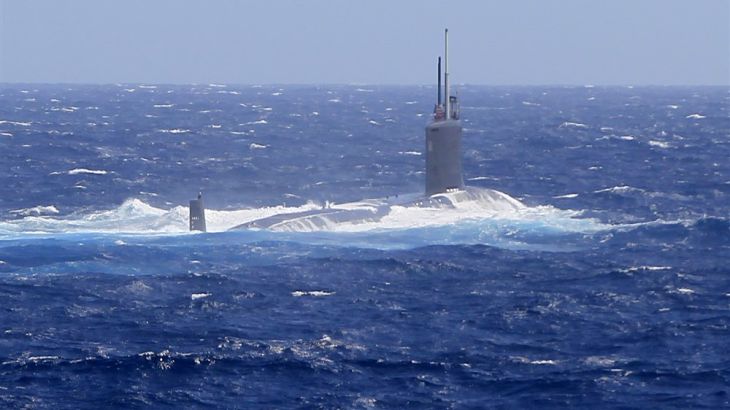The US Navy's fast attack nuclear-powered, Virginia-class USS Minnesota submarine in 2022. Australia will buy three Virginia-class subs from the US after a deal was reached this week [File: Ricardo Maldonado Rozo/EPA]