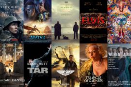 A collage of the 10 best picture nominees at the 95th Oscars