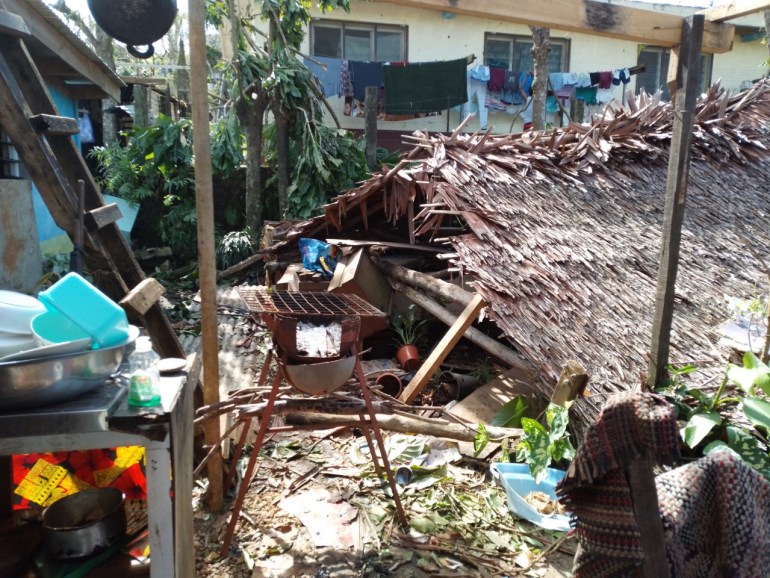 Destroyed house in Freswota, near Port Vila.