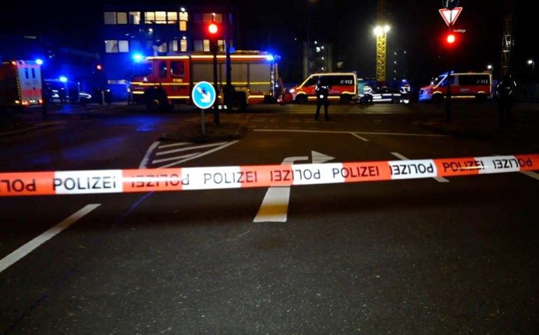 Emergency workers seen at Hamburg church attacks scene