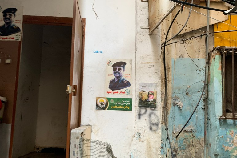 A poster of former Iraqi president Saddam Hussein