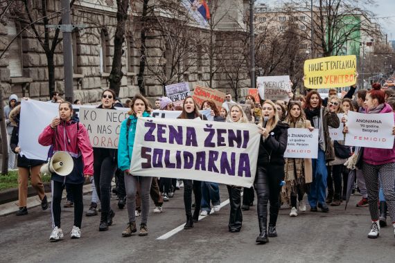 Women protest in Serbia