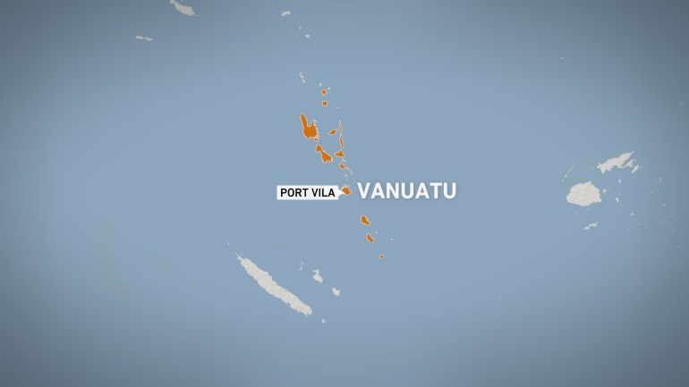A map of Vanuatu with a break-out text for Port Vila.