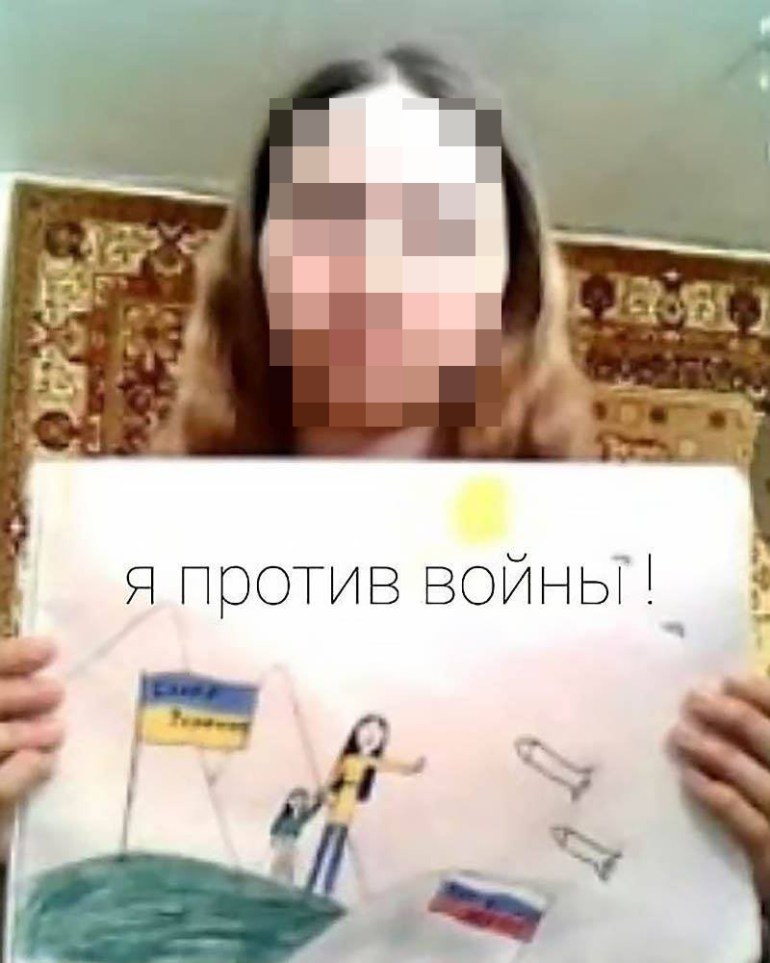 Masha was punished over an anti-war drawing [Courtesy OVD Info]
