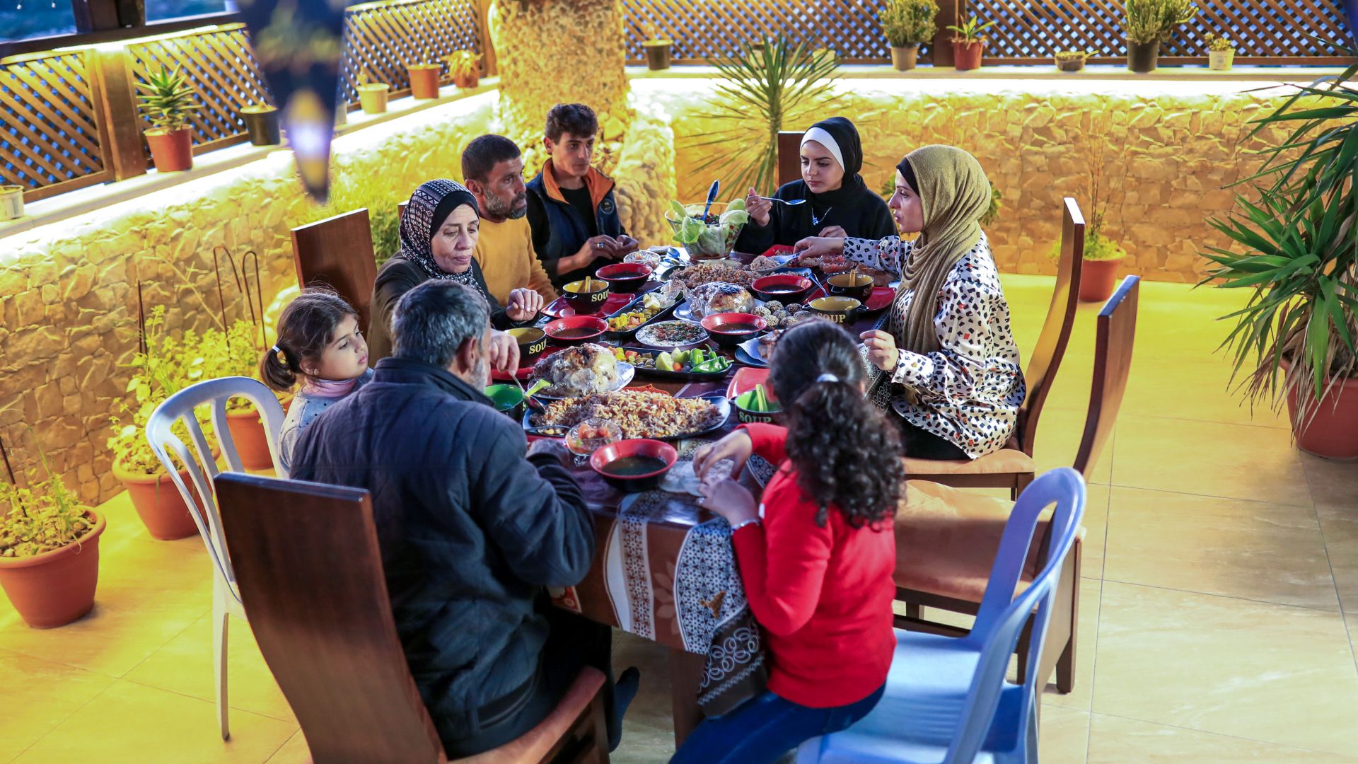 The Shabaan family breaks their fast