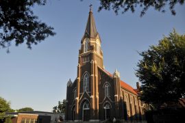 St. Mary's Catholic Church is seen in Guthrie, Oklahoma