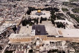Aerial view of the Al-Aqsa Mosque compound