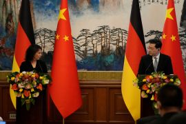 German Foreign Minister Annalena Baerbock and Chinese Foreign Minister Qin Gang
