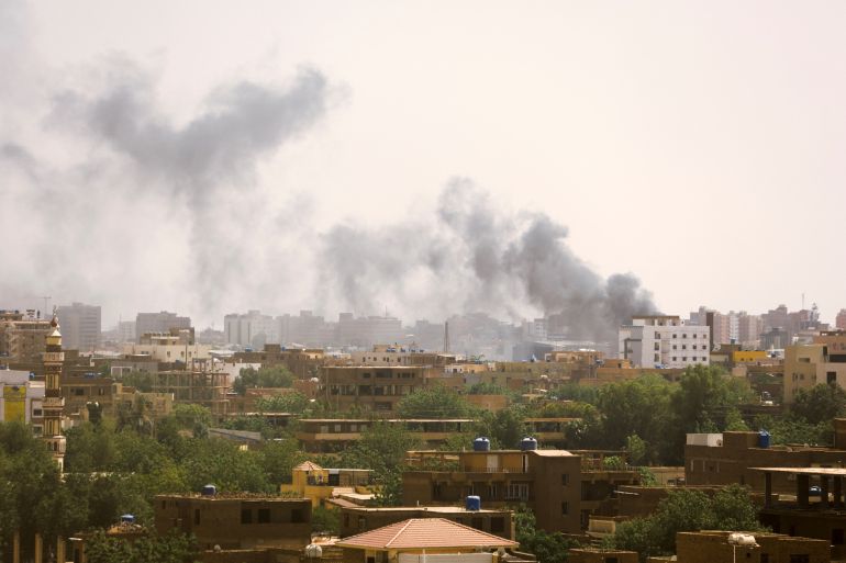 Smoke rises over buildings during clashes between the paramilitary Rapid Support Forces and the army in Khartoum, Sudam