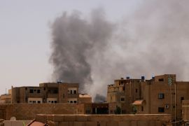 Smoke is seen rising from buildings during clashes between the paramilitary Rapid Support Forces and the army in Khartoum, Sudan.