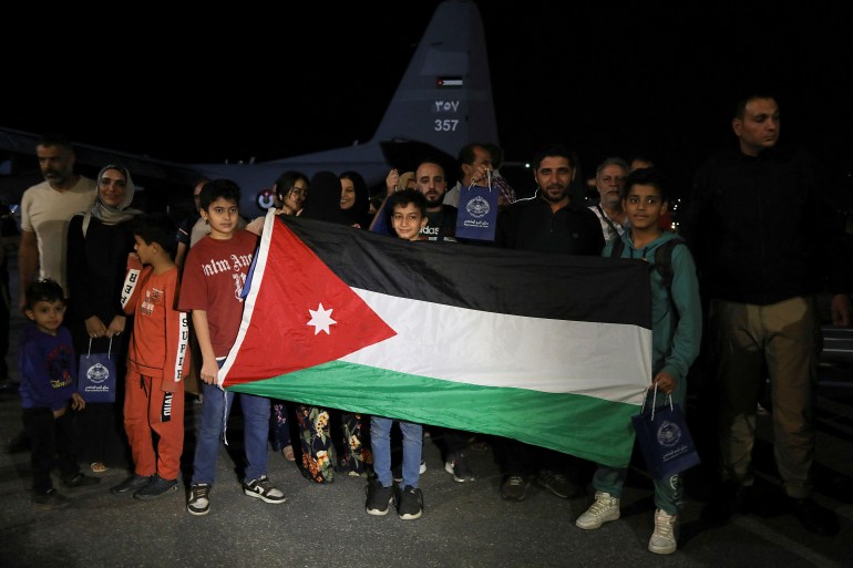 Jordanian citizens evacuated from Sudan.