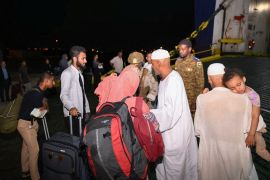 People are evacuated due to clashes between the paramilitary Rapid Support Forces and the Sudanese army, in Port Sudan, Sudan, April 25, 2023