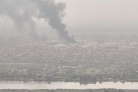 Smoke rises in Bahri