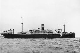This handout photo taken in 1941 and obtained on April 22, 2023 from the Australian War Memorial shows the Japanese transport ship Montevideo Maru at sea. - Deep-sea explorers said on April 22 that they had located the wreck of a World War II Japanese transport ship, the Montevideo Maru, which was torpedoed off the Philippines killing nearly 1,000 Australians aboard. (Photo by Handout / Australian War Memorial / AFP) / RESTRICTED TO EDITORIAL USE - MANDATORY CREDIT "AFP PHOTO / AUSTRALIAN WAR MEMORIAL" - NO MARKETING NO ADVERTISING CAMPAIGNS - DISTRIBUTED AS A SERVICE TO CLIENTS - RESTRICTED TO EDITORIAL USE - MANDATORY CREDIT "AFP PHOTO / AUSTRALIAN WAR MEMORIAL" - NO MARKETING NO ADVERTISING CAMPAIGNS - DISTRIBUTED AS A SERVICE TO CLIENTS /