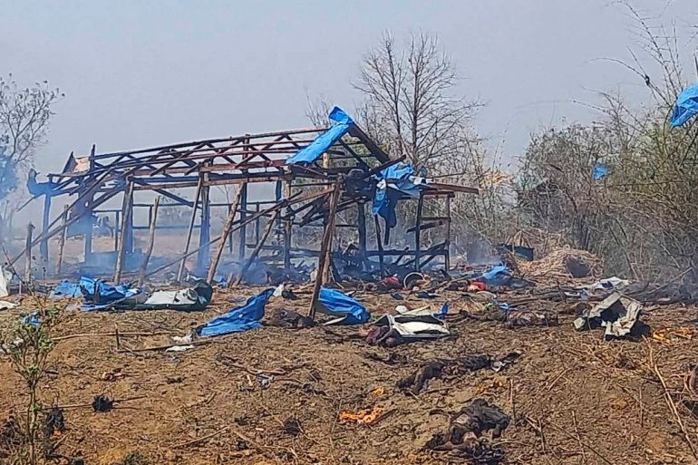 Aftermath of attack in Pa Zi Gyi village