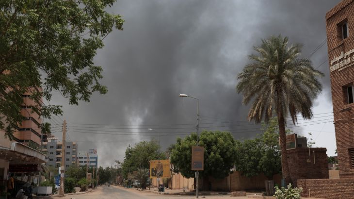 Smoke is seen rising in Khartoum