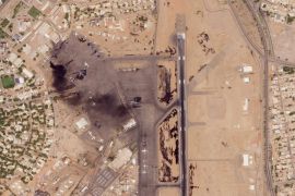 Sudan satellite image of destroyed airport