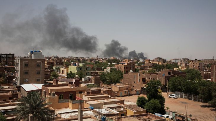 Smoke rises in Khartoum