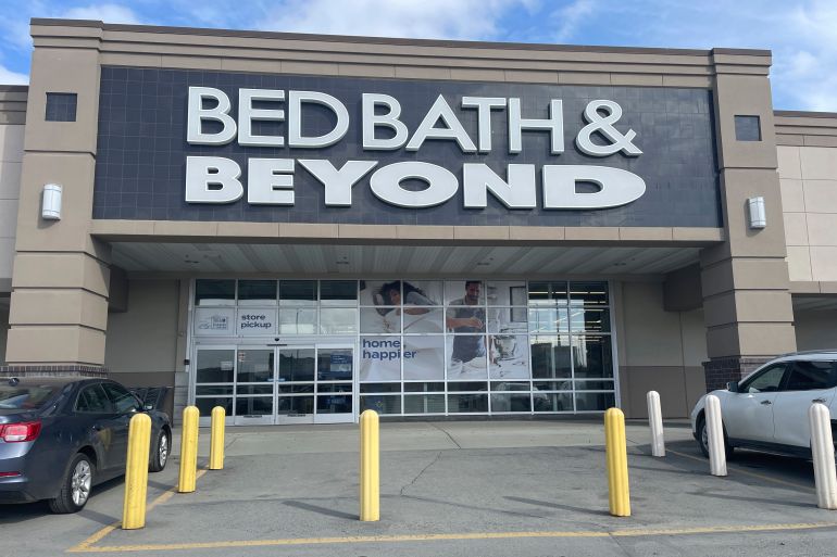 The entrance to a Bed Bath &amp; Beyond store is seen in Anchorage, Alaska, US