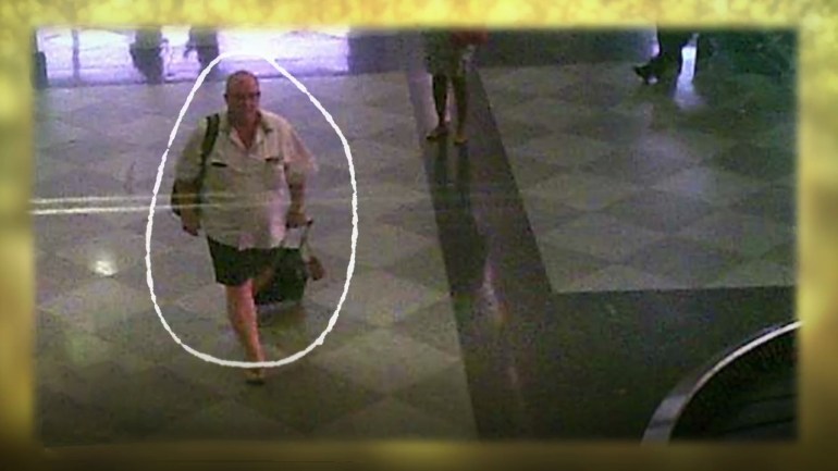 One of Simon Rudland's gold smugglers caught on CCTV at Harare airport