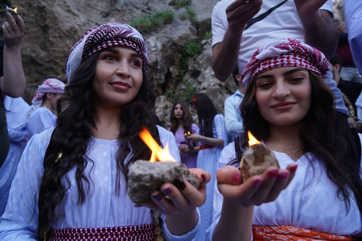 Yazidi New Year's Eve celebrations at Lalish Temple in the Kurdistan Region of Iraq [Ismael Adnan/Al Jazeera]