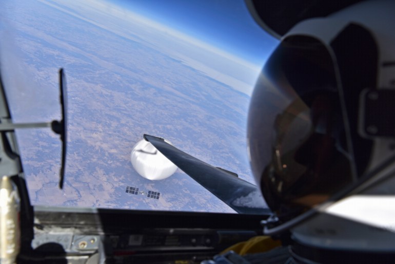 A US Air Force U-2 pilot looks down at the suspected Chinese surveillance balloon
