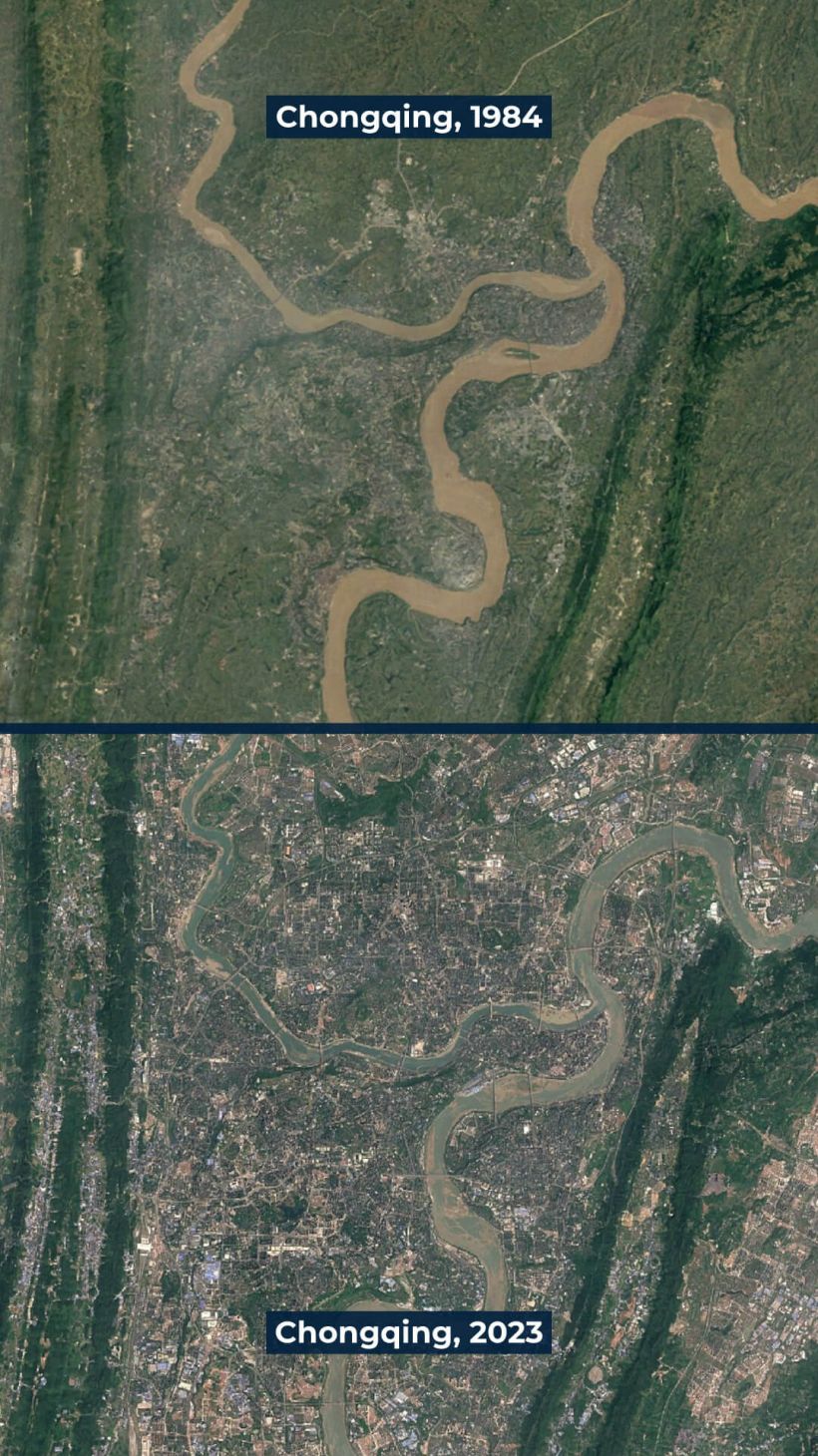 INTERACTIVE Chongqing Before and After satellite image