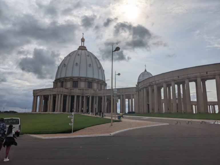 The world's largest church, the Basilica of Our Lady of Peace in neighbouring Ivory Coast [Eromo Egbejule/Al Jazeera]