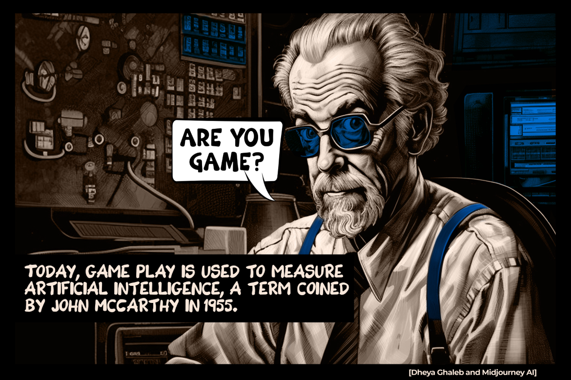Today, game play is used to measure artificial intelligence, a term coined by John McCarthy in 1955.