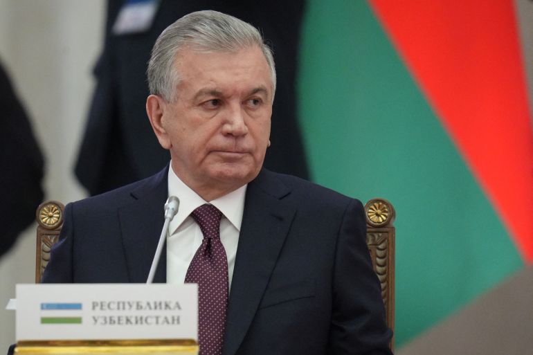 Uzbek President Shavkat Mirziyoyev attends a meeting of the Commonwealth of Independent States (CIS) leaders in Saint Petersburg, Russia, December 26, 2022