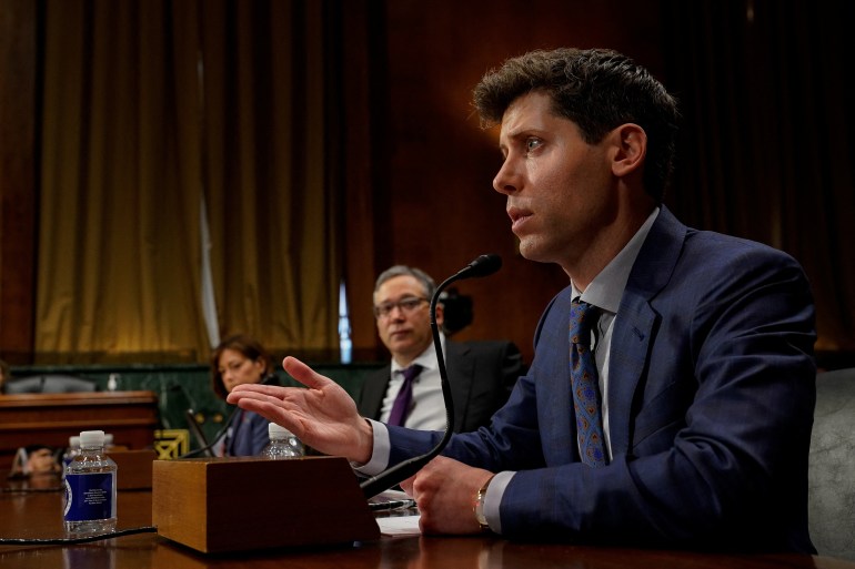 OpenAI CEO Sam Altman testifies before a Senate Judiciary Privacy, Technology & the Law Subcommittee hearing titled 'Oversight of A.I.: Rules for Artificial Intelligence' on Capitol Hill in Washington, U.S., May 16, 2023. REUTERS/Elizabeth Frantz