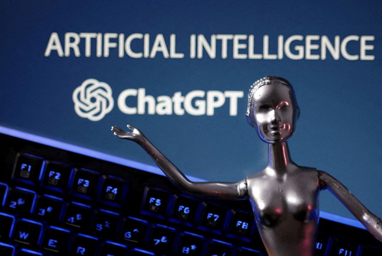 ChatGPT logo and AI Artificial Intelligence words are seen in this illustration taken, May 4, 2023. REUTERS/Dado Ruvic/Illustration//