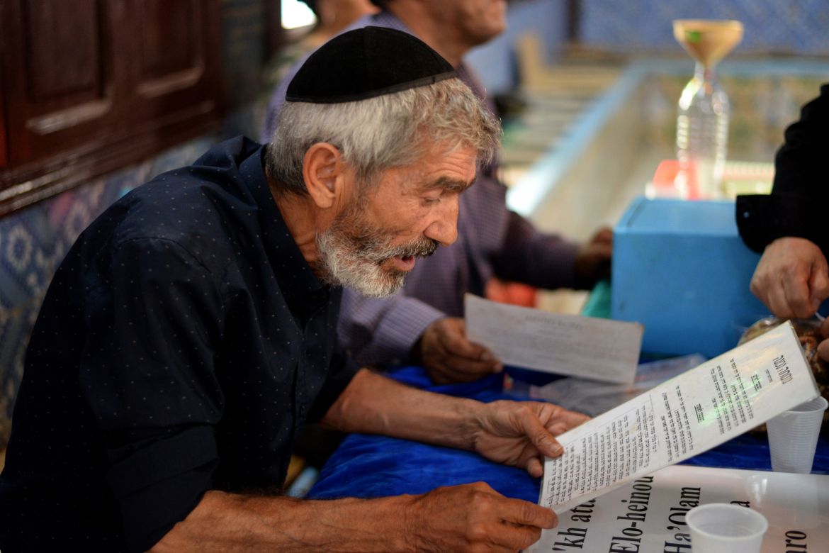 A Jewish pilgrim prays at the Ghriba synagogue in Tunisia's southern resort island of Djerba