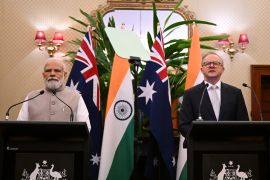 Australia's Prime Minister Anthony Albanese and India's Prime Minister Narendra Modi hold a joint press conference