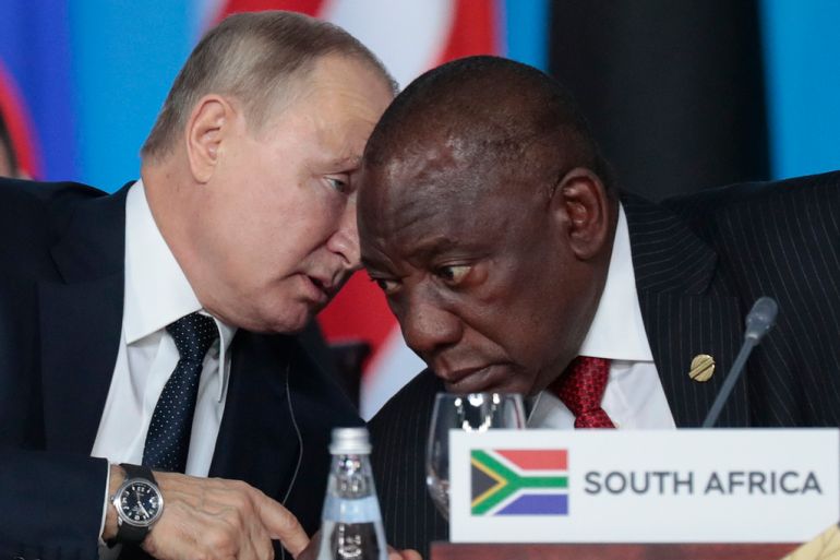 Vladimir Putin and Cyril Ramaphosa