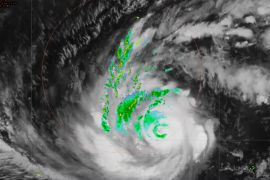 A radar image of Cyclone Mawar.