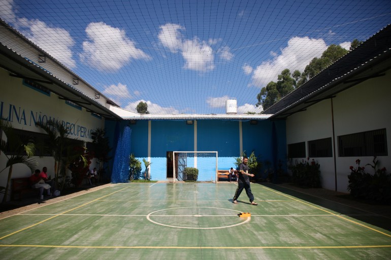 A recreational space used as a soccer field
