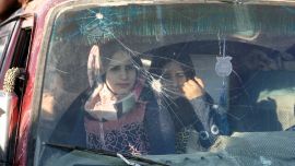 Syrian refugees sit inside a vehicle as they prepare to return to Syria from Wadi Hmayyed, on the outskirts of the Lebanese border town of Arsal, Lebanon October 26, 2022.