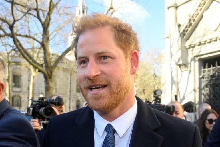 Britain's Prince Harry, Duke of Sussex, arrives at the High Court in London