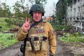 Founder of the Wagner mercenary force Yevgeny Prigozhin makes a statement at the start of the withdrawal of his forces from Bakhmut in this still image released on May 25, 2023 [File: Telegram channel of &#34;Concord group&#34;/AFP]
