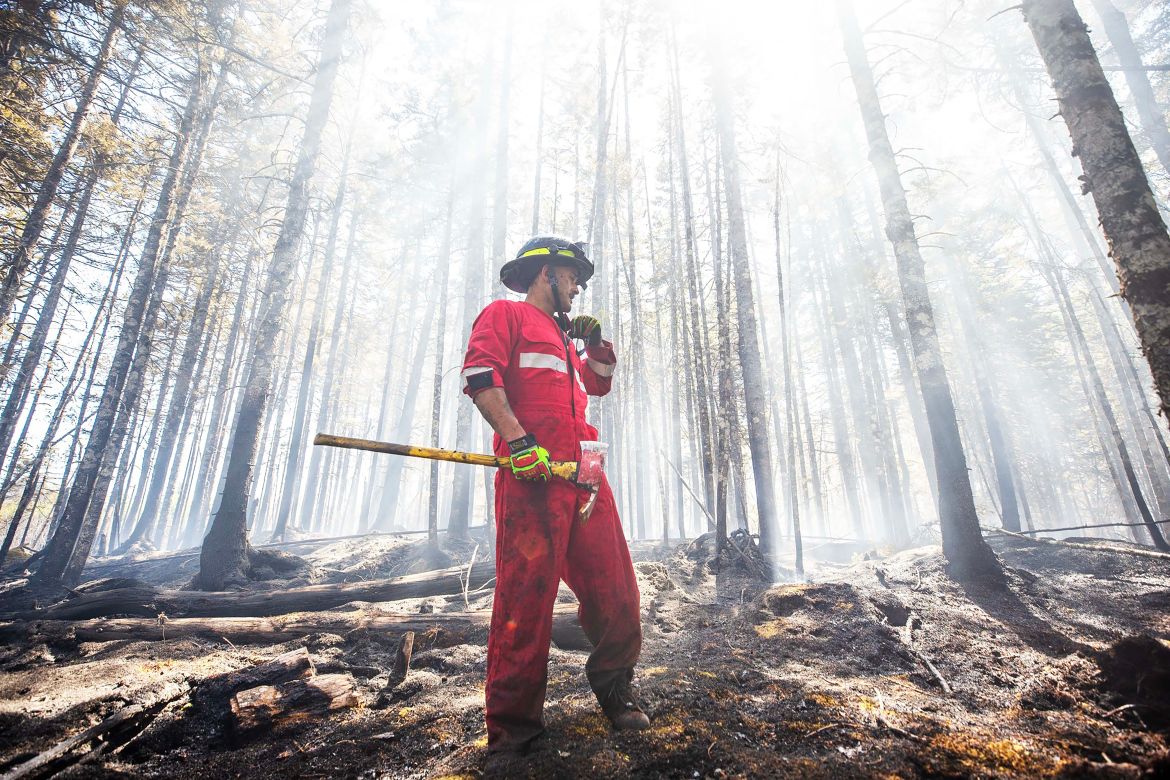 Williams works to put out fires in the Tantallon area.