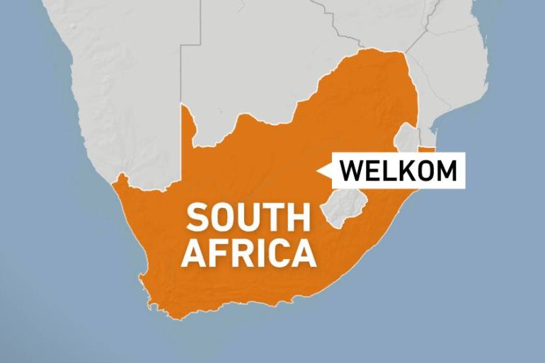 Map of Welkom in South Africa's Free State Province