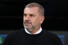 Celtic's head coach Ange Postecoglou looks on before the start of a Champions League group F soccer match between Shakhtar Donetsk and Celtic