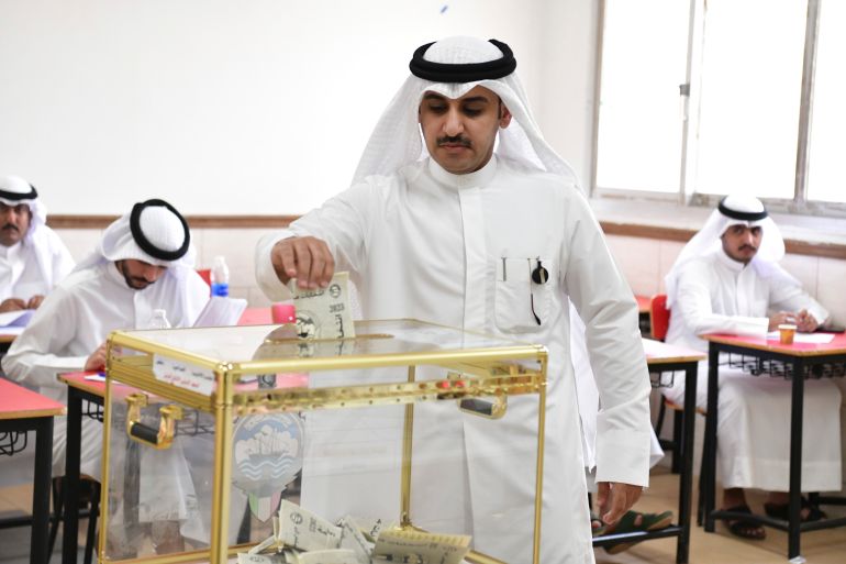 A man casts his vote for National Assembly elections