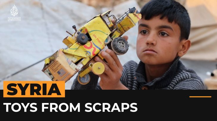 Displaced Syrian boy creates stunning homemade toys from scraps