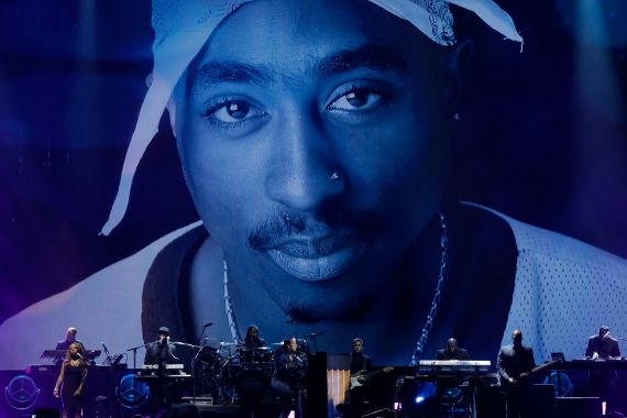 32nd Annual Rock & Roll Hall of Fame Induction Ceremony - Show – New York City, U.S., Alicia Keys performs in honor of the late Tupac Shakur.