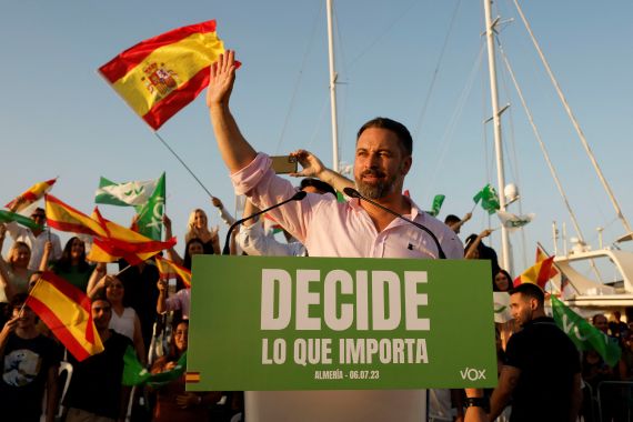 Spain's far-right Vox party leader Santiago Abascal